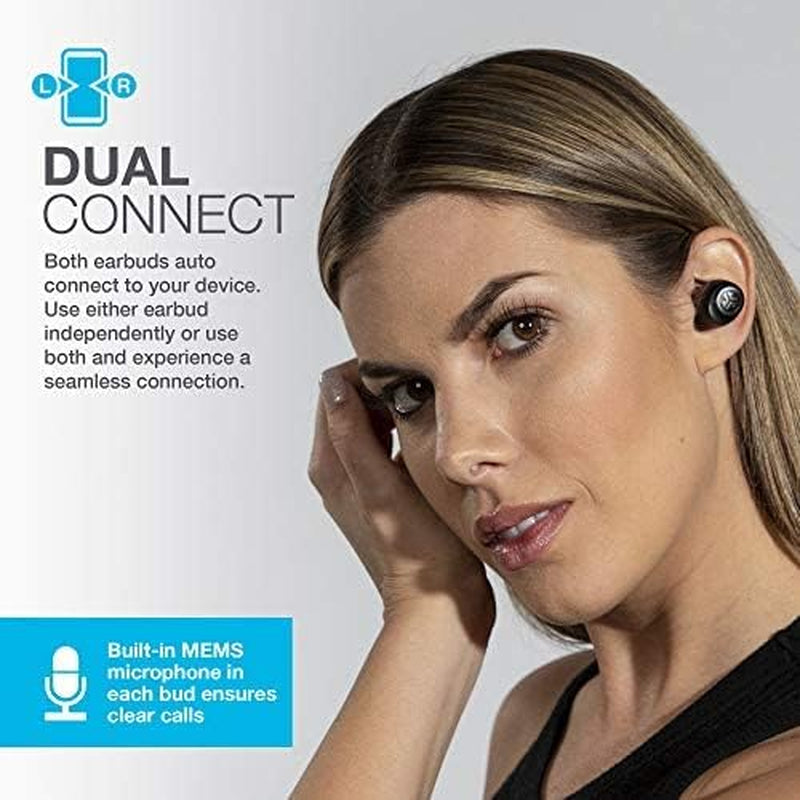 Go Air True Wireless Bluetooth Earbuds + Charging Case, Black, Dual Connect, IP44 Sweat Resistance, Bluetooth 5.0 Connection, 3 EQ Sound Settings Signature, Balanced, Bass Boost